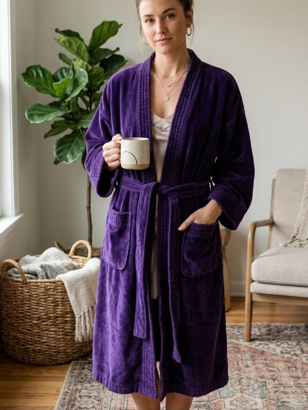 Vibrant Purple One Size Unisex Robe Vintage Mervyn's Grandma Grandpa 90s